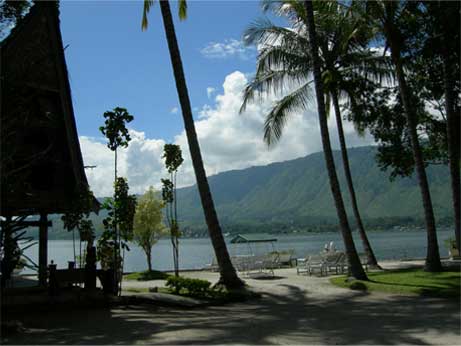 View over Lake Toba from Carolina beach